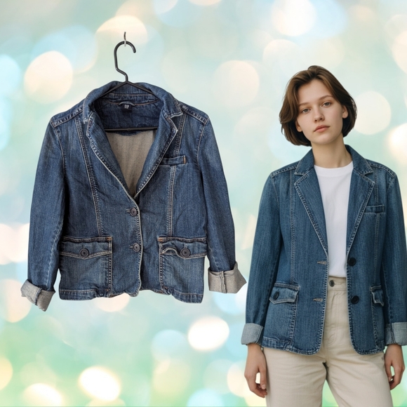 GAP Jackets & Blazers - Vintage Y2K GAP Denim Blazer Size 8